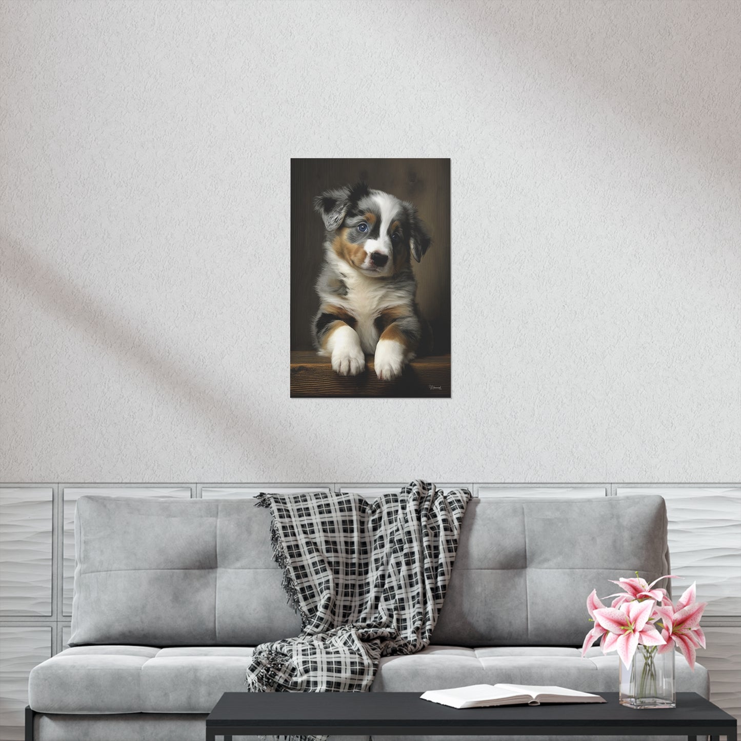 Australian Shepherd Puppy Premium Matte Vertical Posters