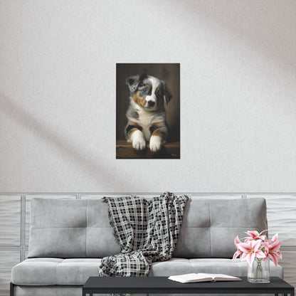 Australian Shepherd Puppy Premium Matte Vertical Posters