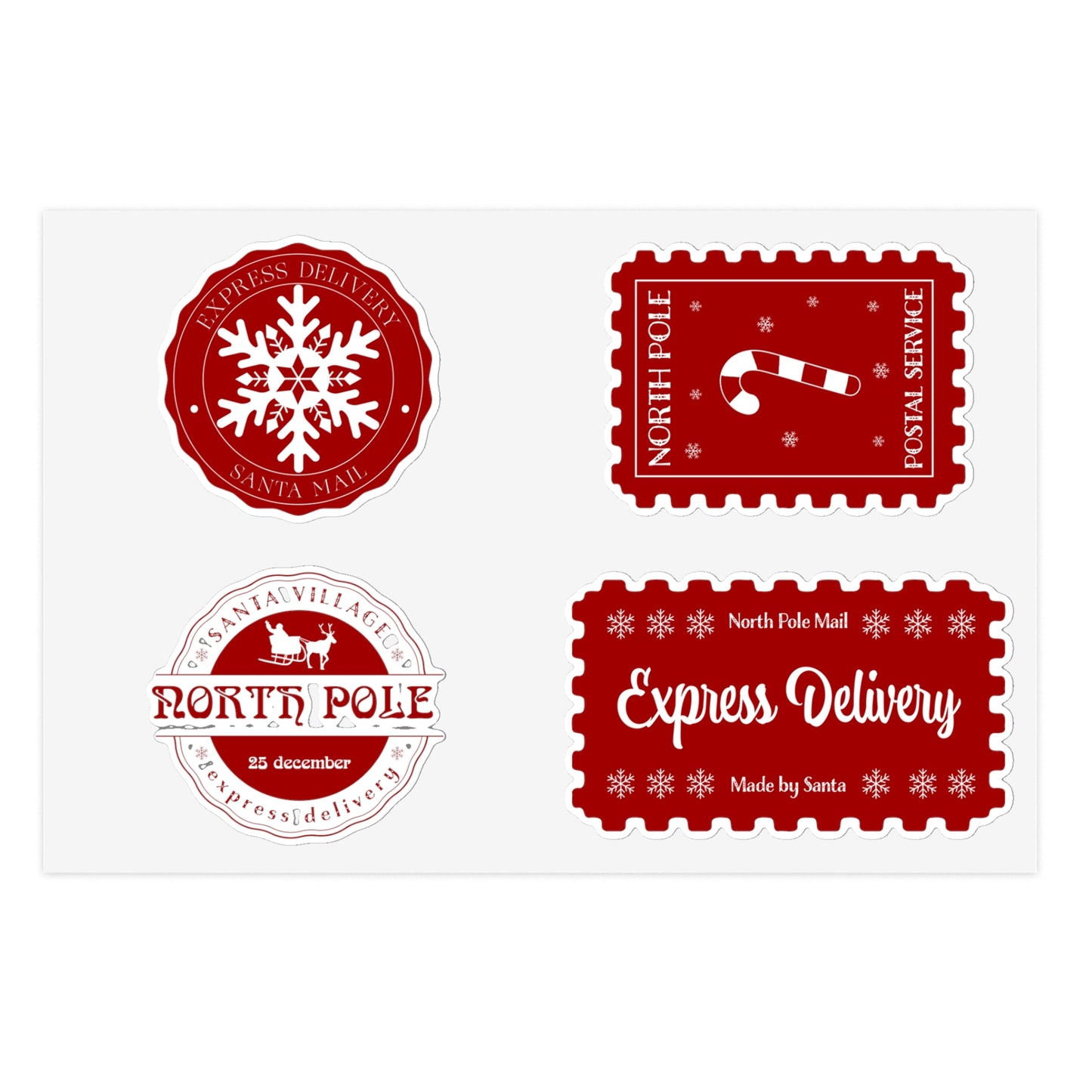 Christmas North Pole, Express Delivery Sticker 5 Sheet Bundle