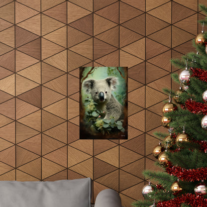 Koala Bear Floral Premium Matte Vertical Posters