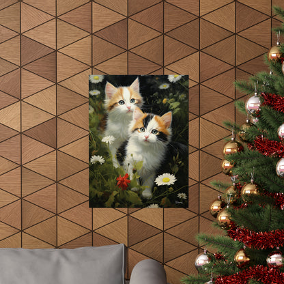 Kittens in the Garden Premium Matte Vertical Posters