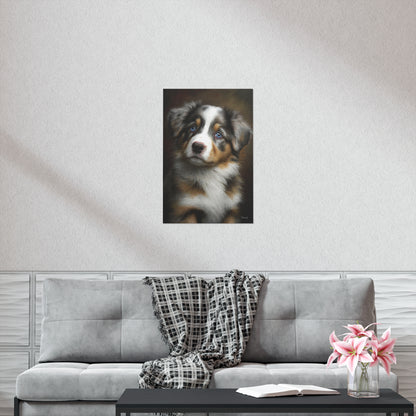 Australian Shepherd Puppy Premium Matte Vertical Posters