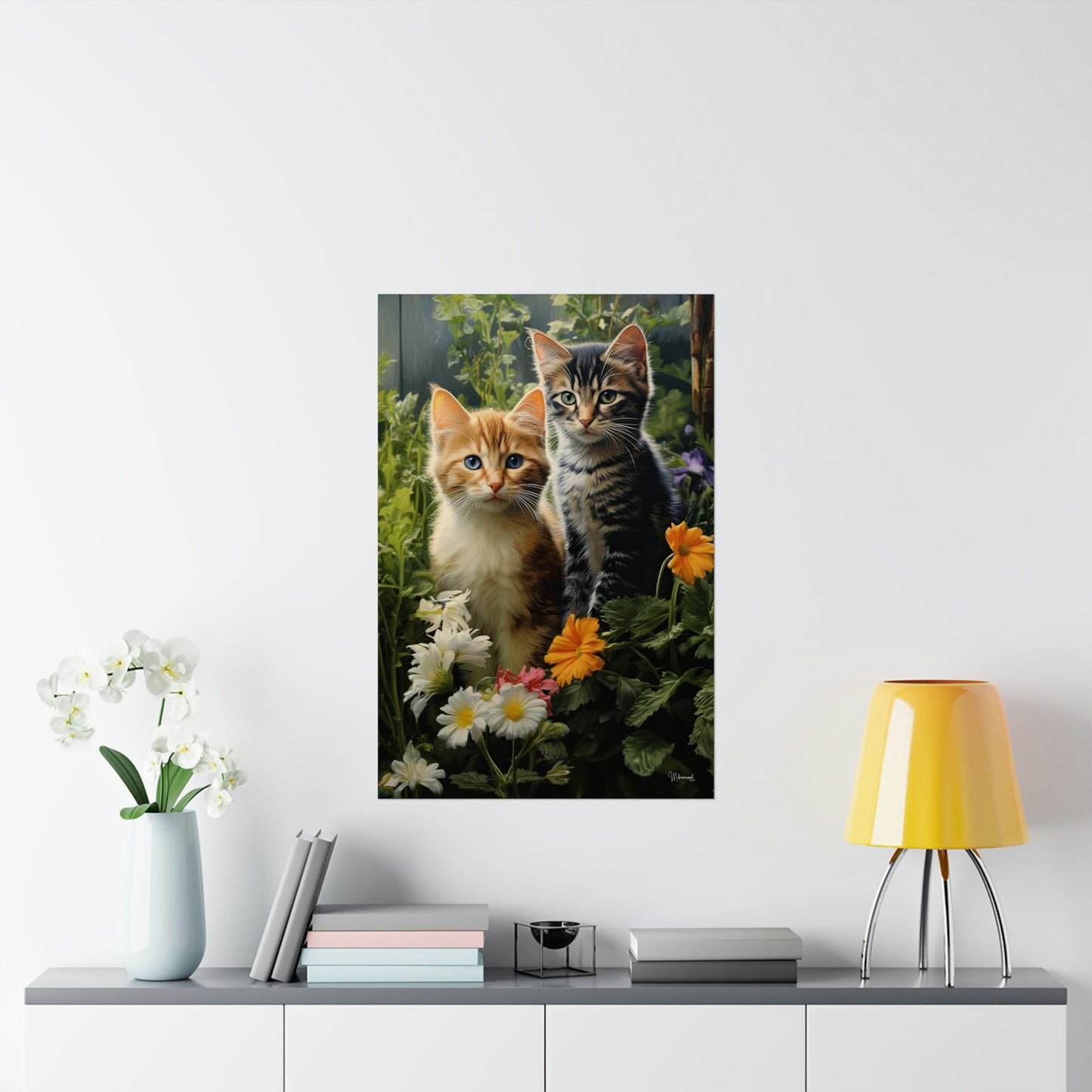 Kittens in the Garden Premium Matte Vertical Posters