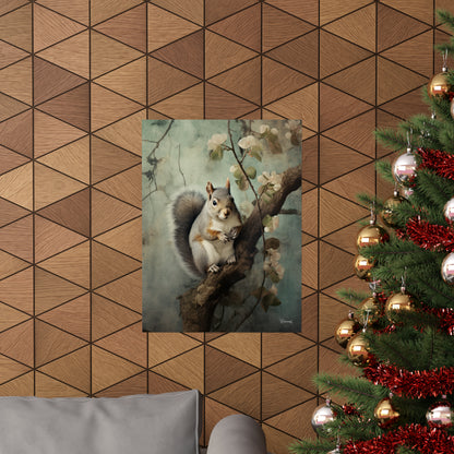 Squirrel in the Forest Premium Matte Vertical Posters