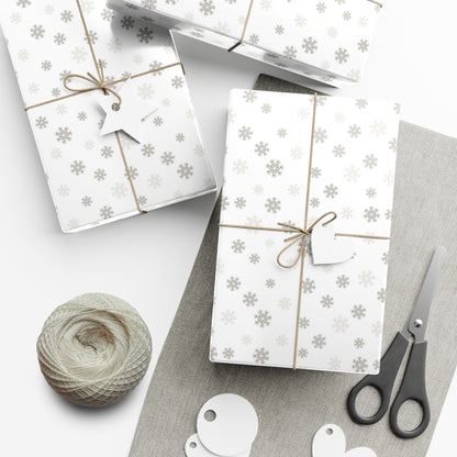 Silver Christmas Snowflakes Gift Wrap Papers