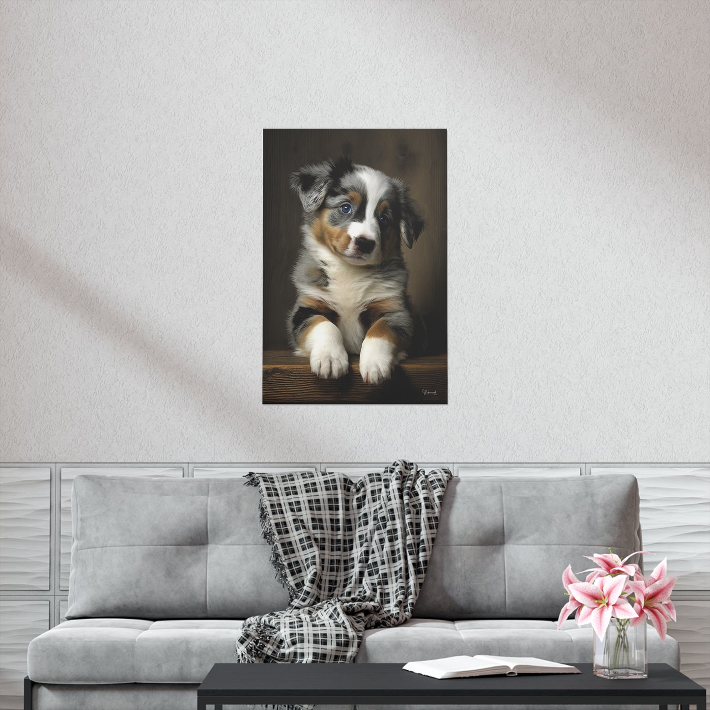 Australian Shepherd Puppy Premium Matte Vertical Posters