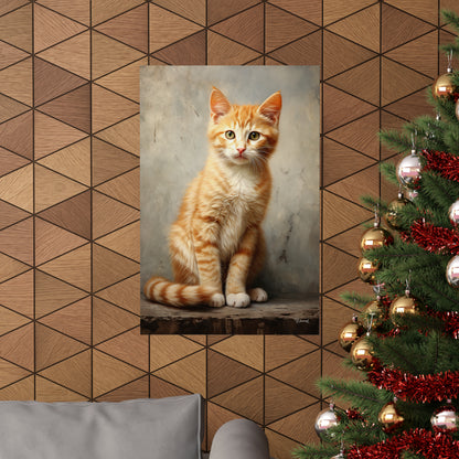 Orange Tabby Kitten Grunge Premium Matte Vertical Posters