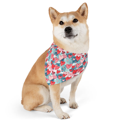 Sassy Pet's Bandana Collar - Doodle Hearts
