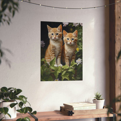 Kittens in the Garden Premium Matte Vertical Posters