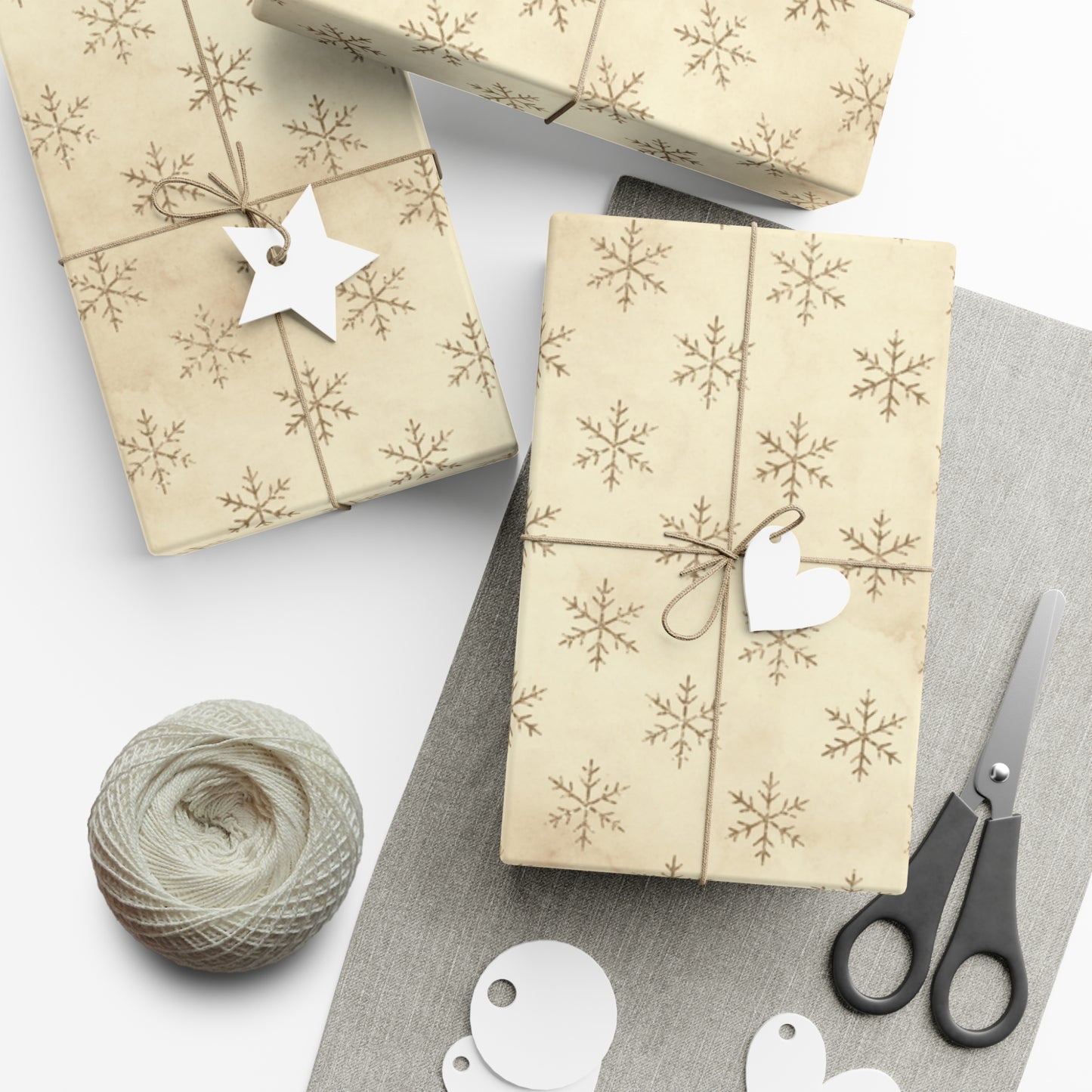 Gold Snowflake Gift Wrap Papers