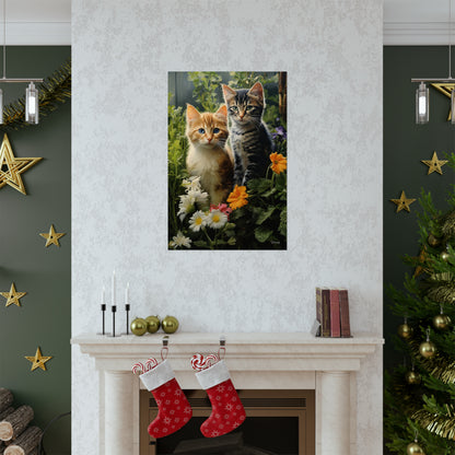 Kittens in the Garden Premium Matte Vertical Posters