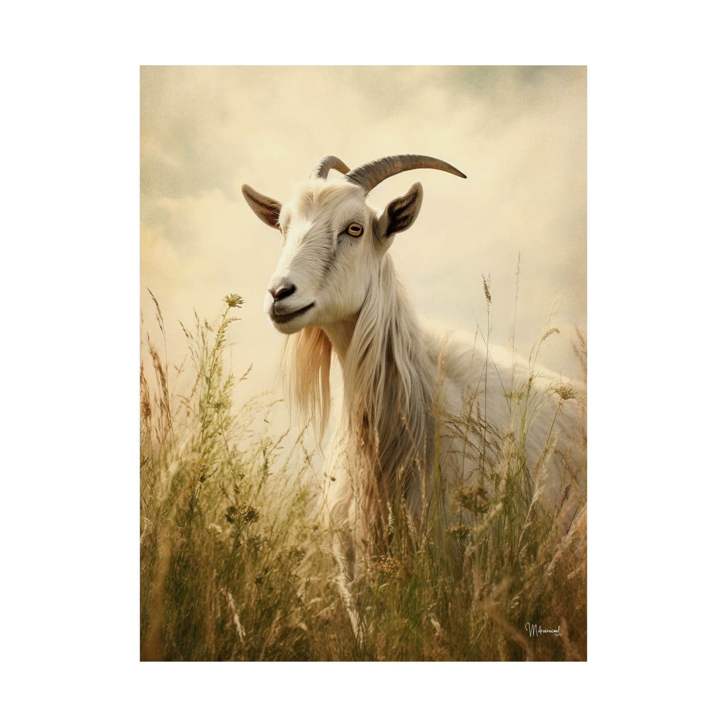 Goat in Field Premium Matte Vertical Posters