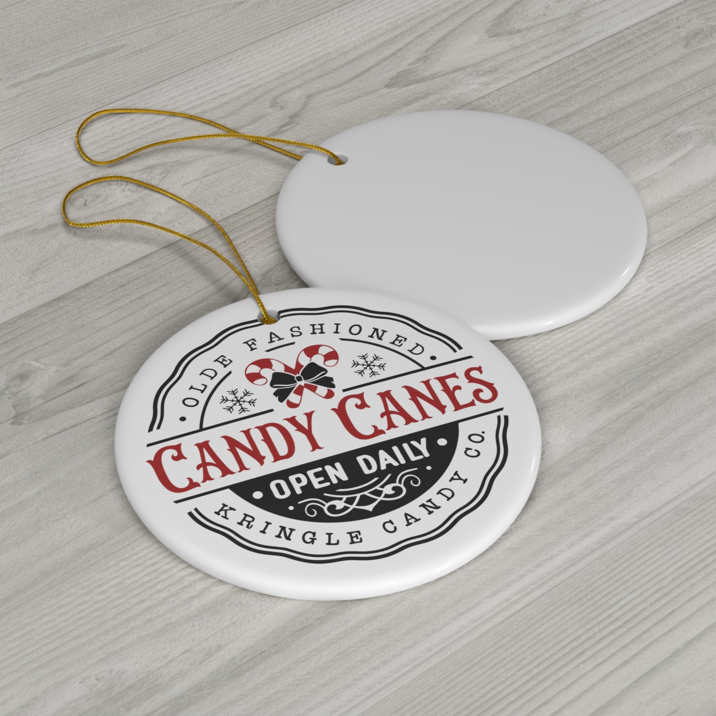 Old Fashioned Candy Canes-Kringle Candy Co. Ceramic Ornament