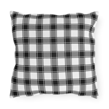 Fall Delights in White & Buffalo Plaid Outdoor Pillows