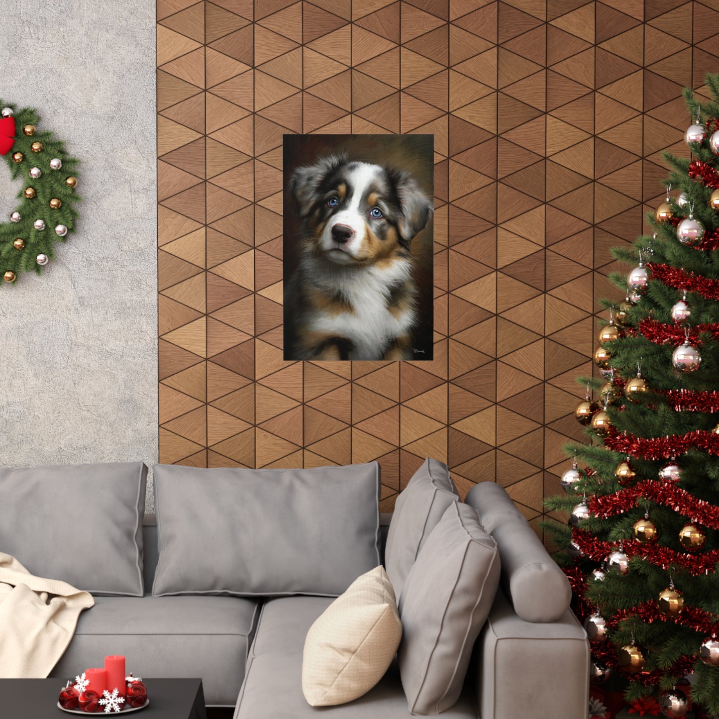 Australian Shepherd Puppy Premium Matte Vertical Posters