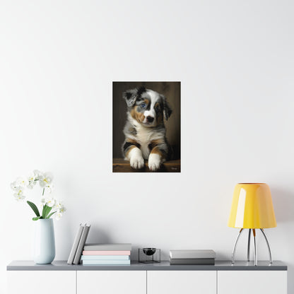 Australian Shepherd Puppy Premium Matte Vertical Posters