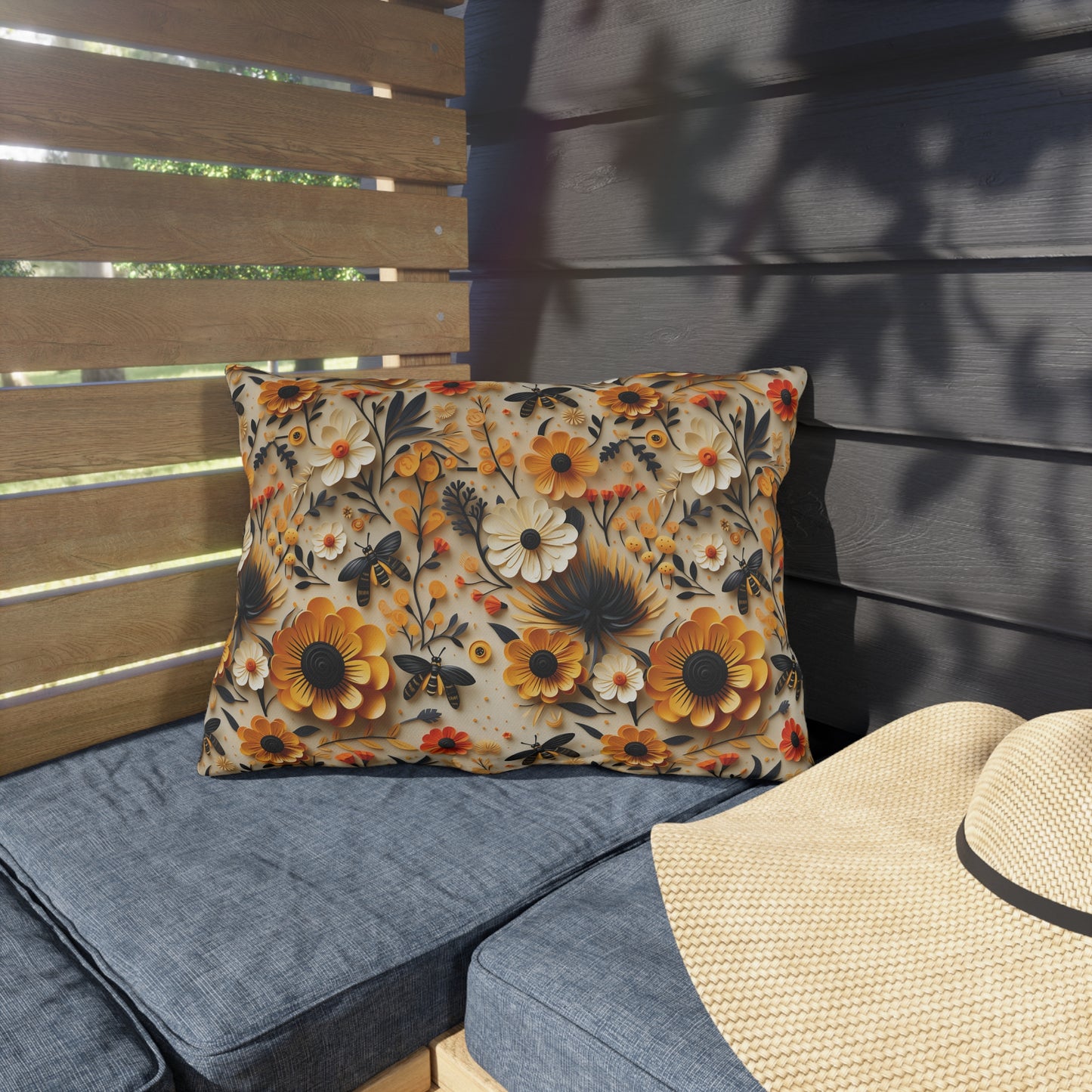 Floral & Bees Outdoor Pillows