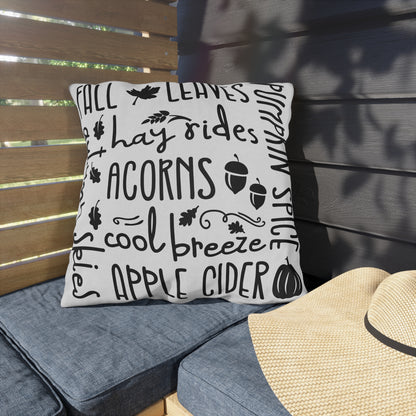 Fall Delights in White & Buffalo Plaid Outdoor Pillows