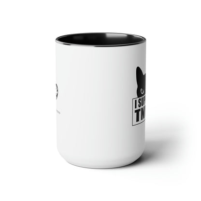 I Support TNVR Two-Tone Coffee Mugs, 15oz