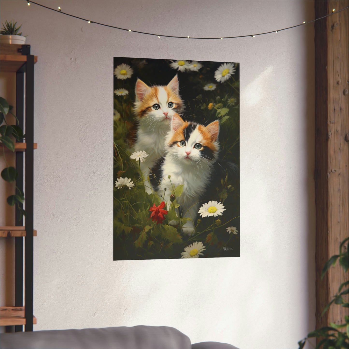 Kittens in the Garden Premium Matte Vertical Posters