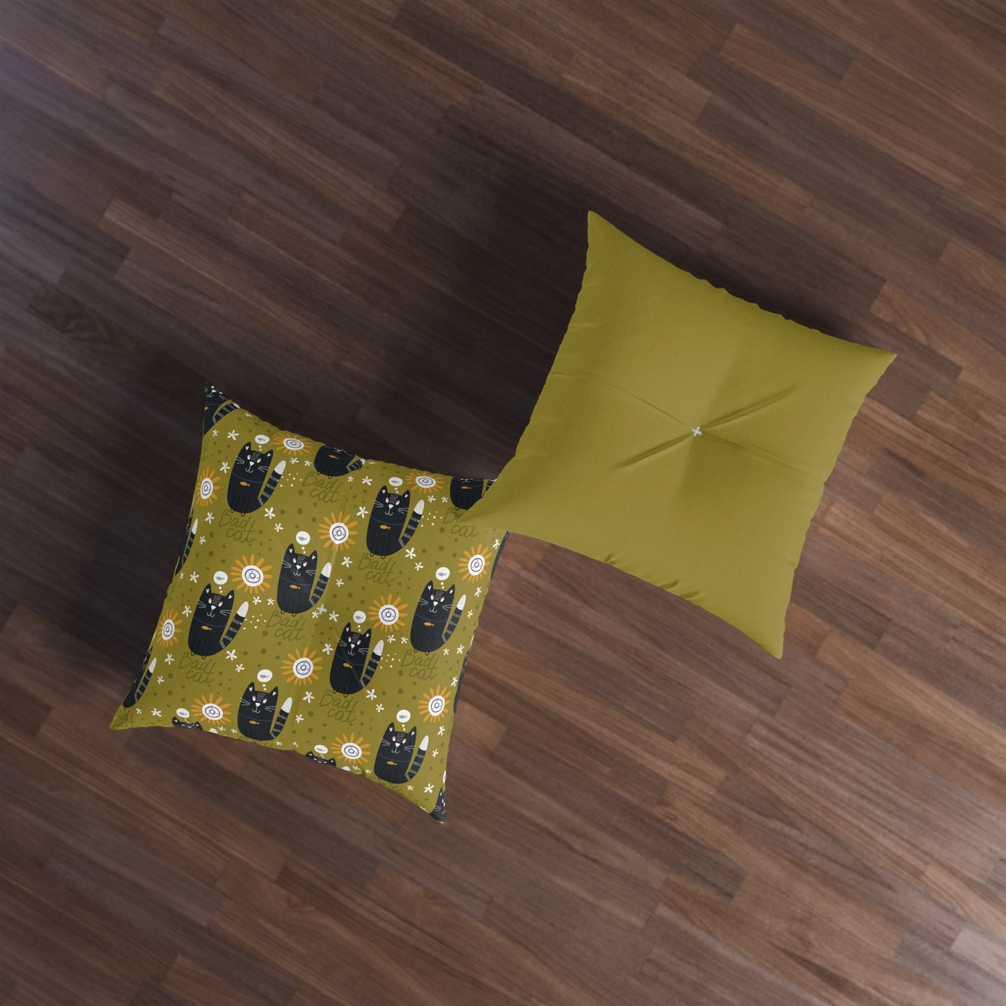 Sassy Pet's Bad Cat Tufted Floor Pillow, Square