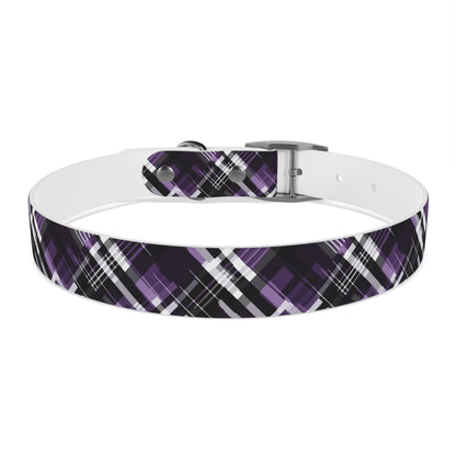 Sassy Pet's Purple, Black & White Plaid Leash Collar