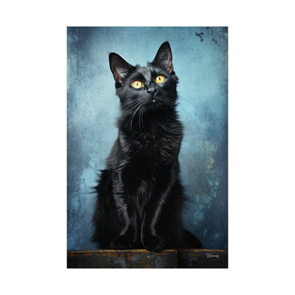 Black Cat Grunge Premium Matte Vertical Posters