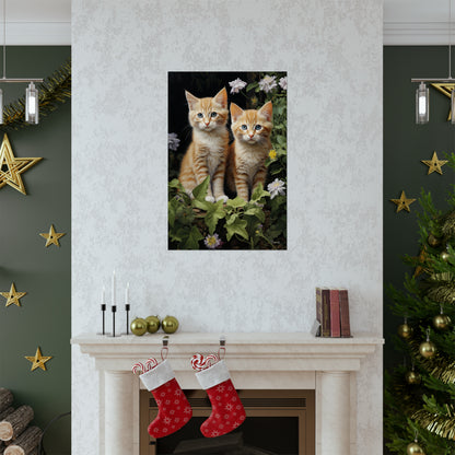 Kittens in the Garden Premium Matte Vertical Posters