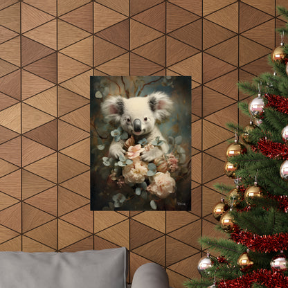 Koala Bear Floral Premium Matte Vertical Posters