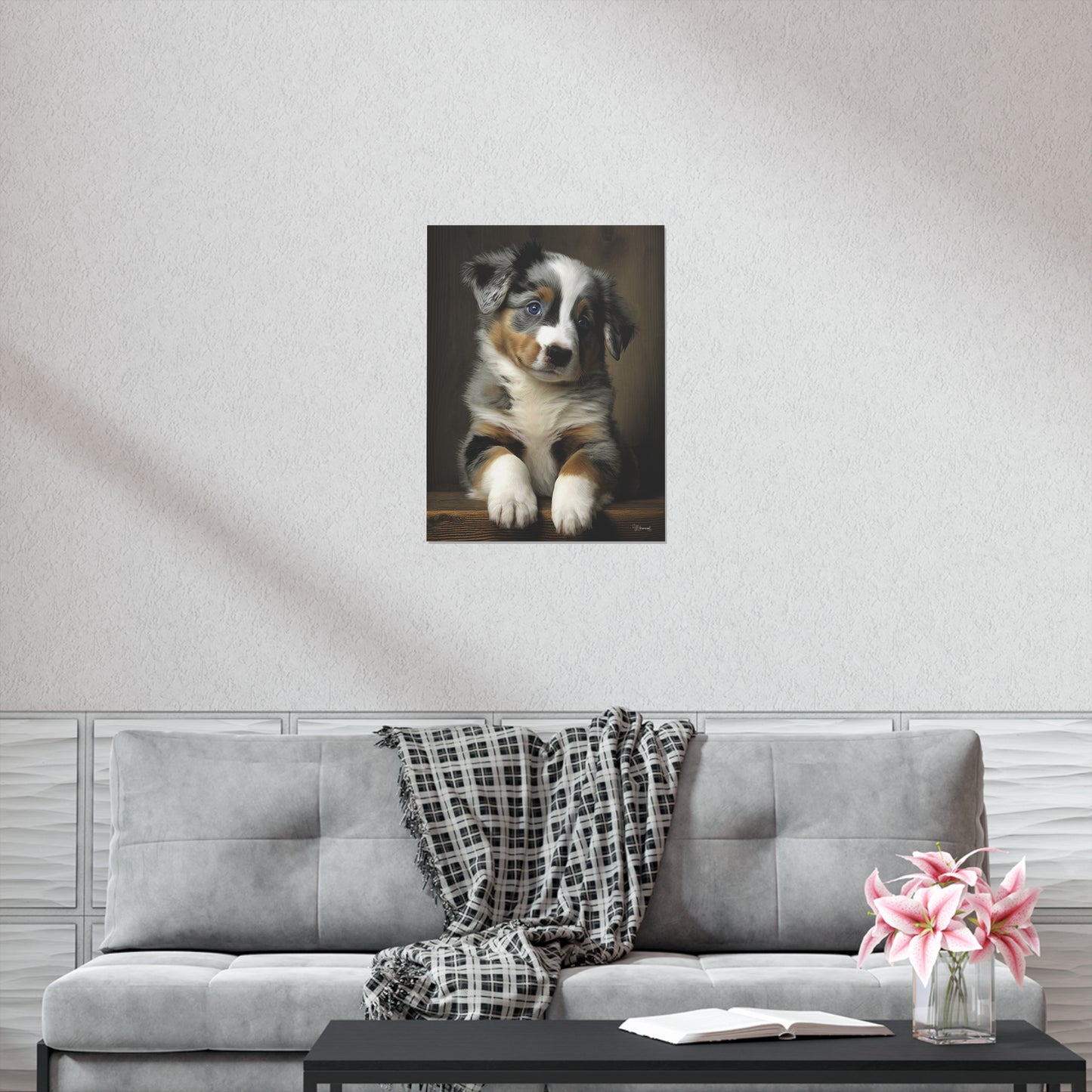 Australian Shepherd Puppy Premium Matte Vertical Posters