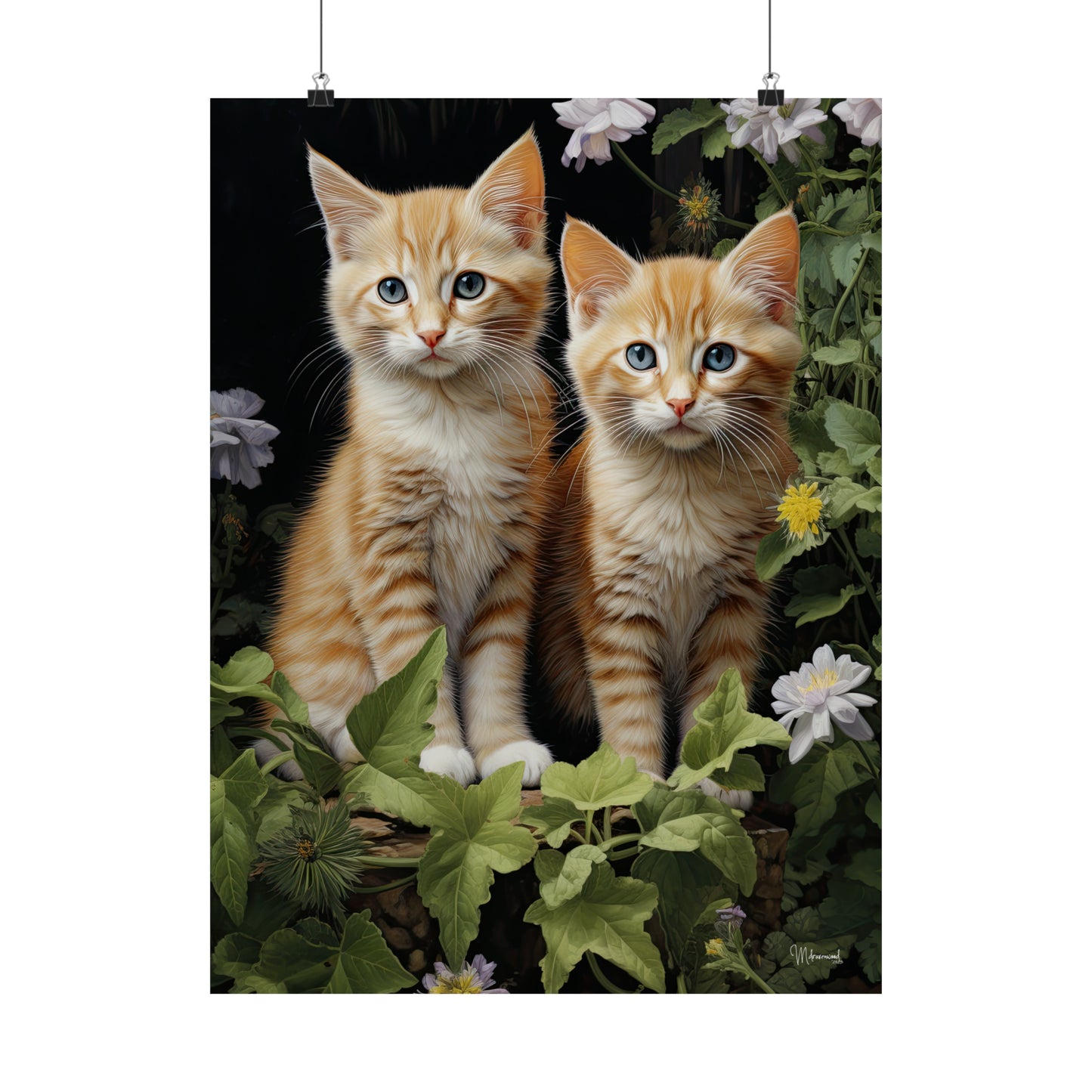 Kittens in the Garden Premium Matte Vertical Posters