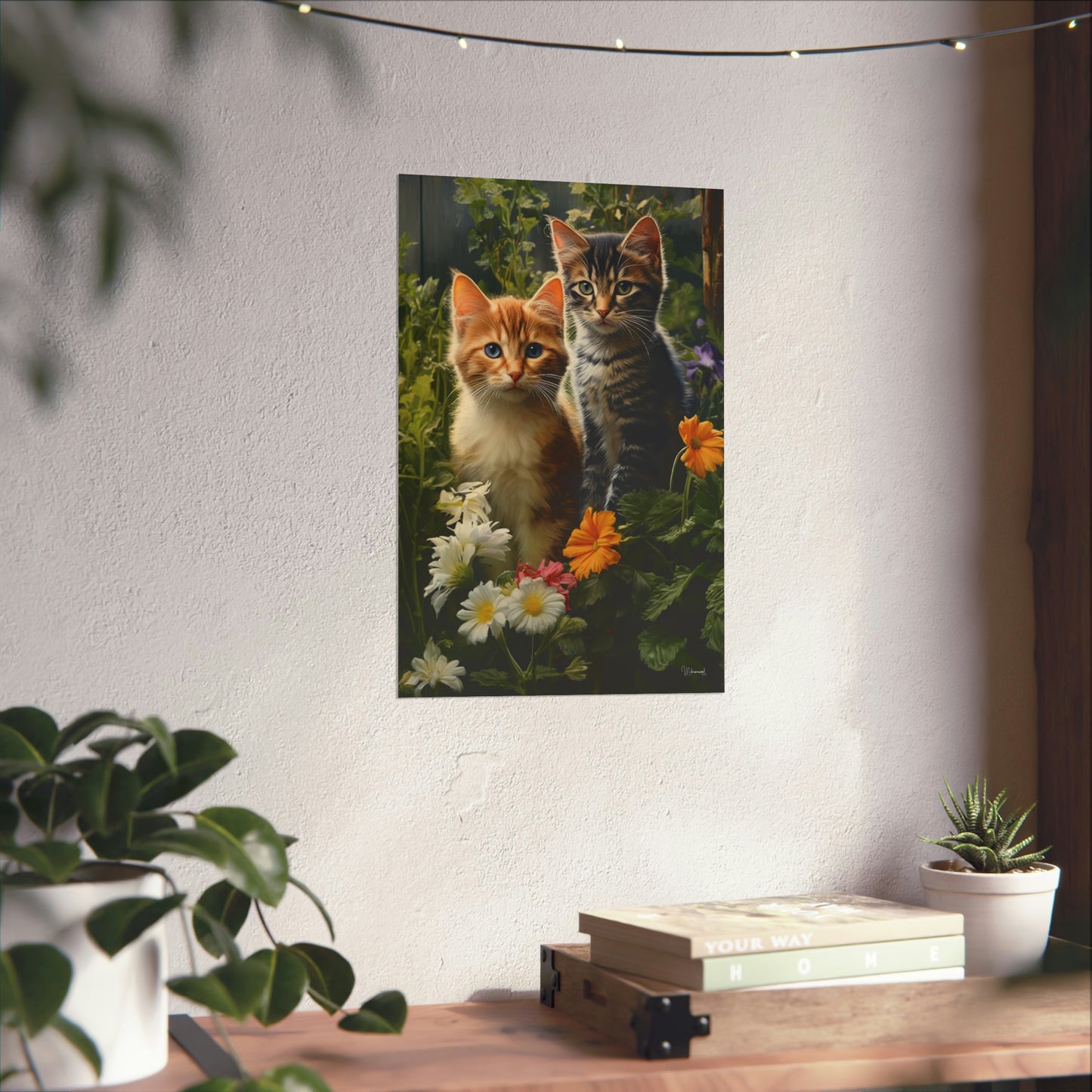 Kittens in the Garden Premium Matte Vertical Posters