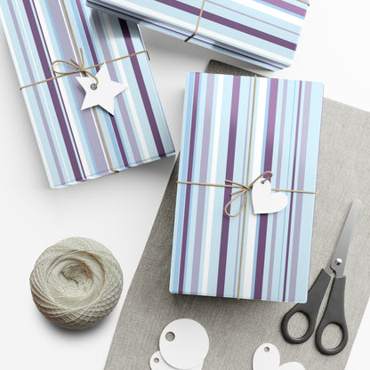 Blue and Purple Pinstrips Gift Wrap Papers