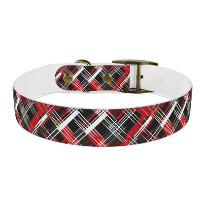 Sassy Pet's Red, Black & White Plaid Dog Collar