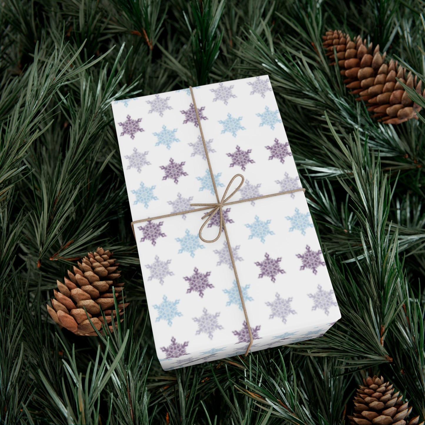 Blue and Purple Snowflakes Gift Wrap Papers