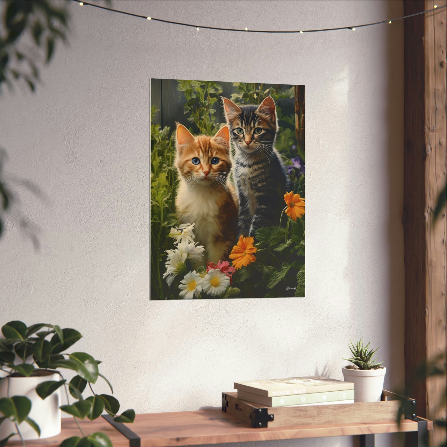 Kittens in the Garden Premium Matte Vertical Posters