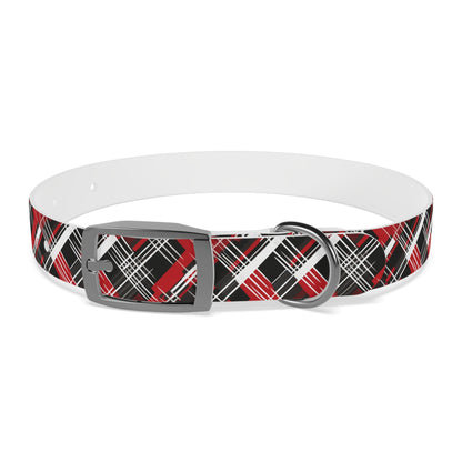 Sassy Pet's Red, Black & White Plaid Dog Collar