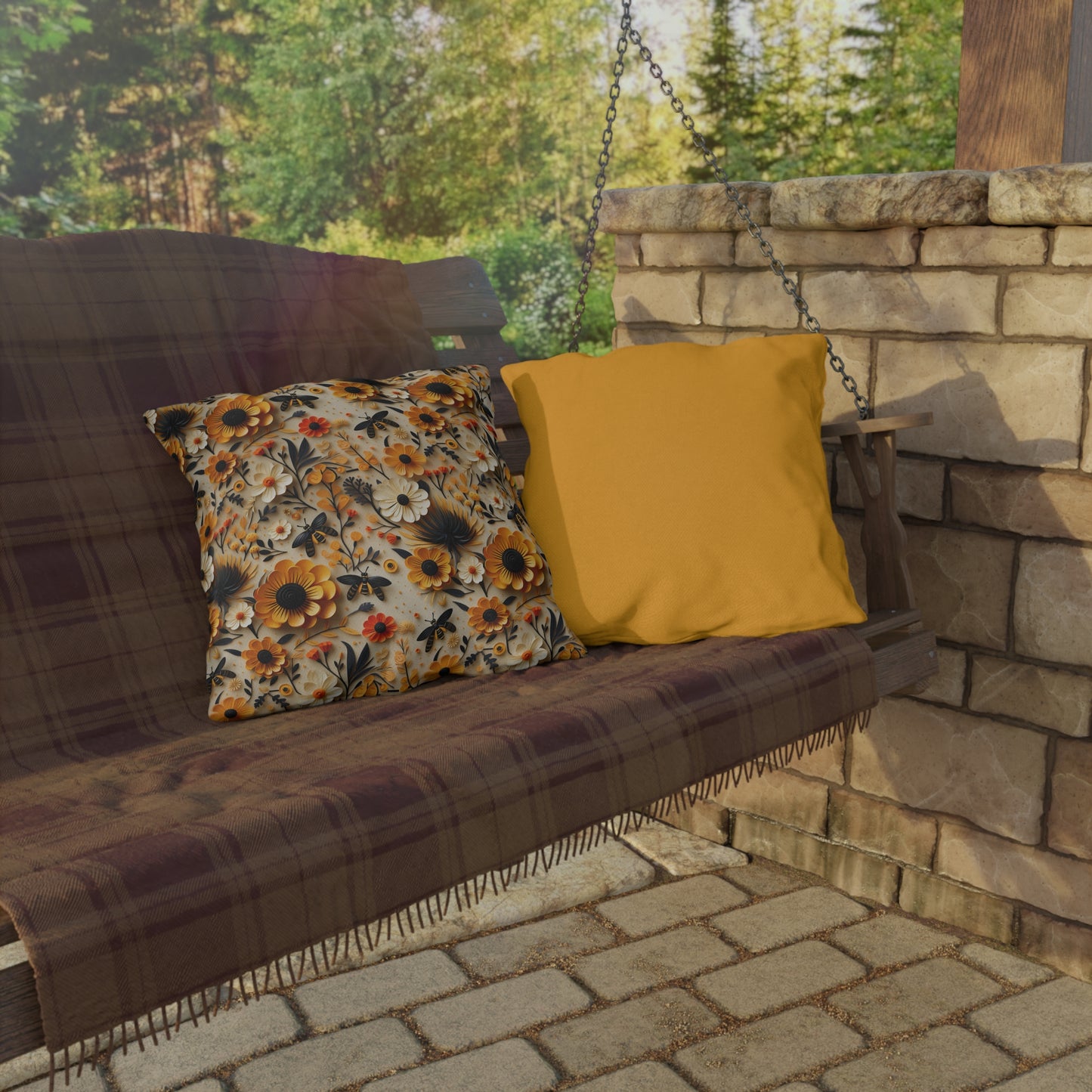 Floral & Bees Outdoor Pillows