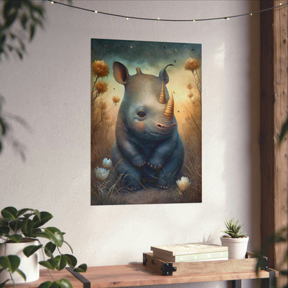 Safari Kids Collection- Rino Premium Matte Vertical Posters