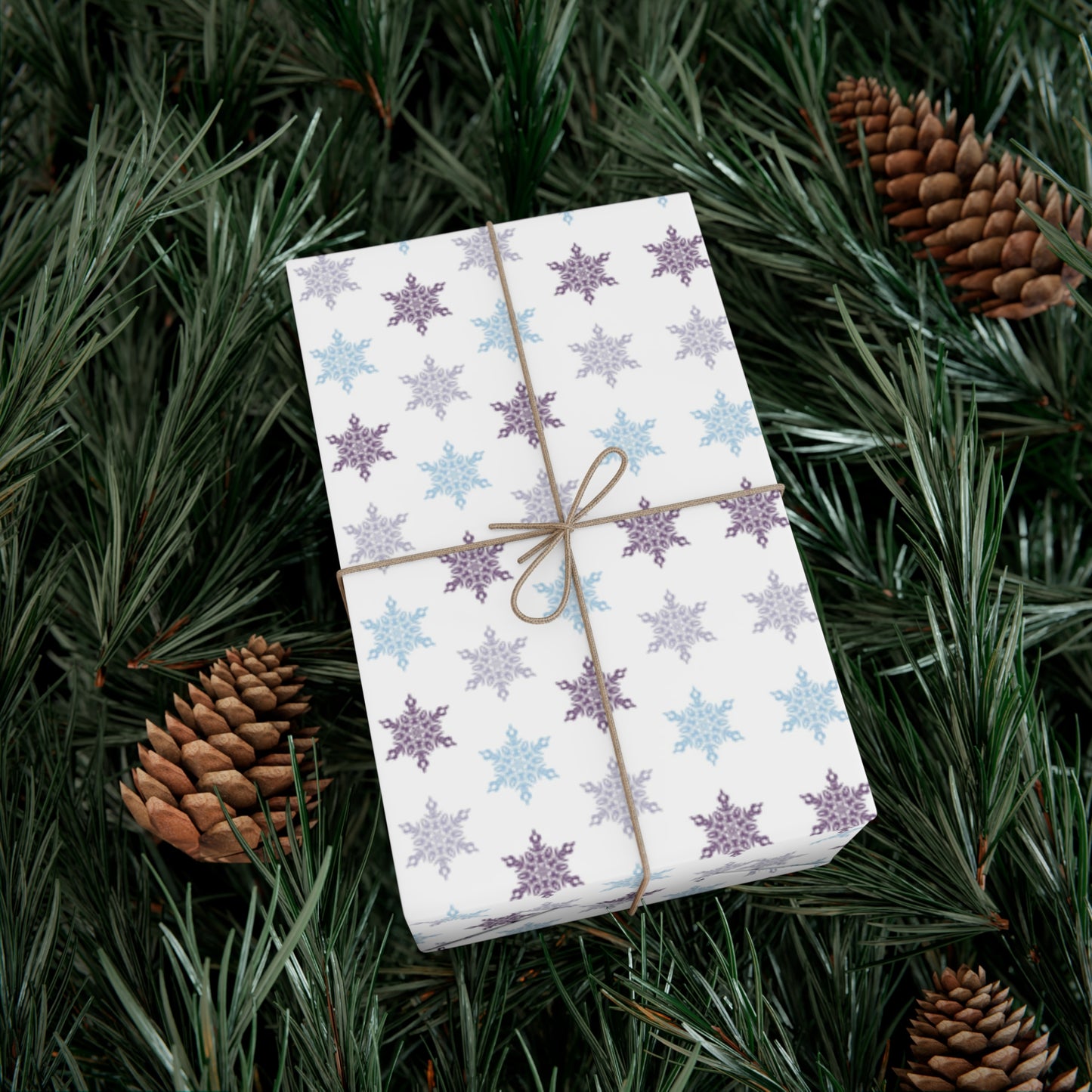 Blue and Purple Snowflakes Gift Wrap Papers