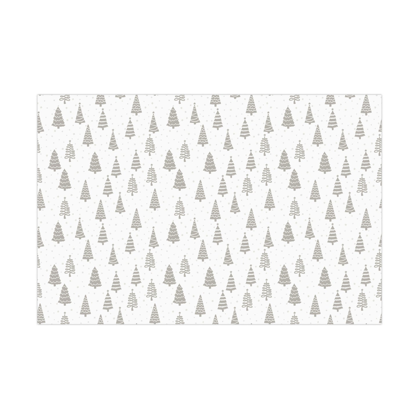 Silver Christmas Tree Gift Wrap Papers