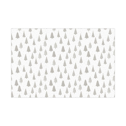 Silver Christmas Tree Gift Wrap Papers