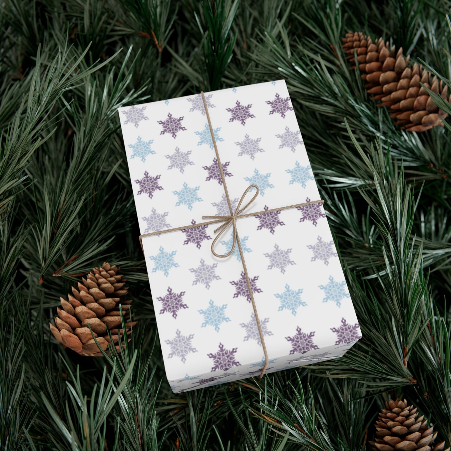 Blue and Purple Snowflakes Gift Wrap Papers