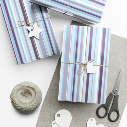 Blue and Purple Pinstrips Gift Wrap Papers