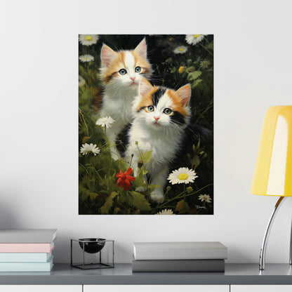 Kittens in the Garden Premium Matte Vertical Posters