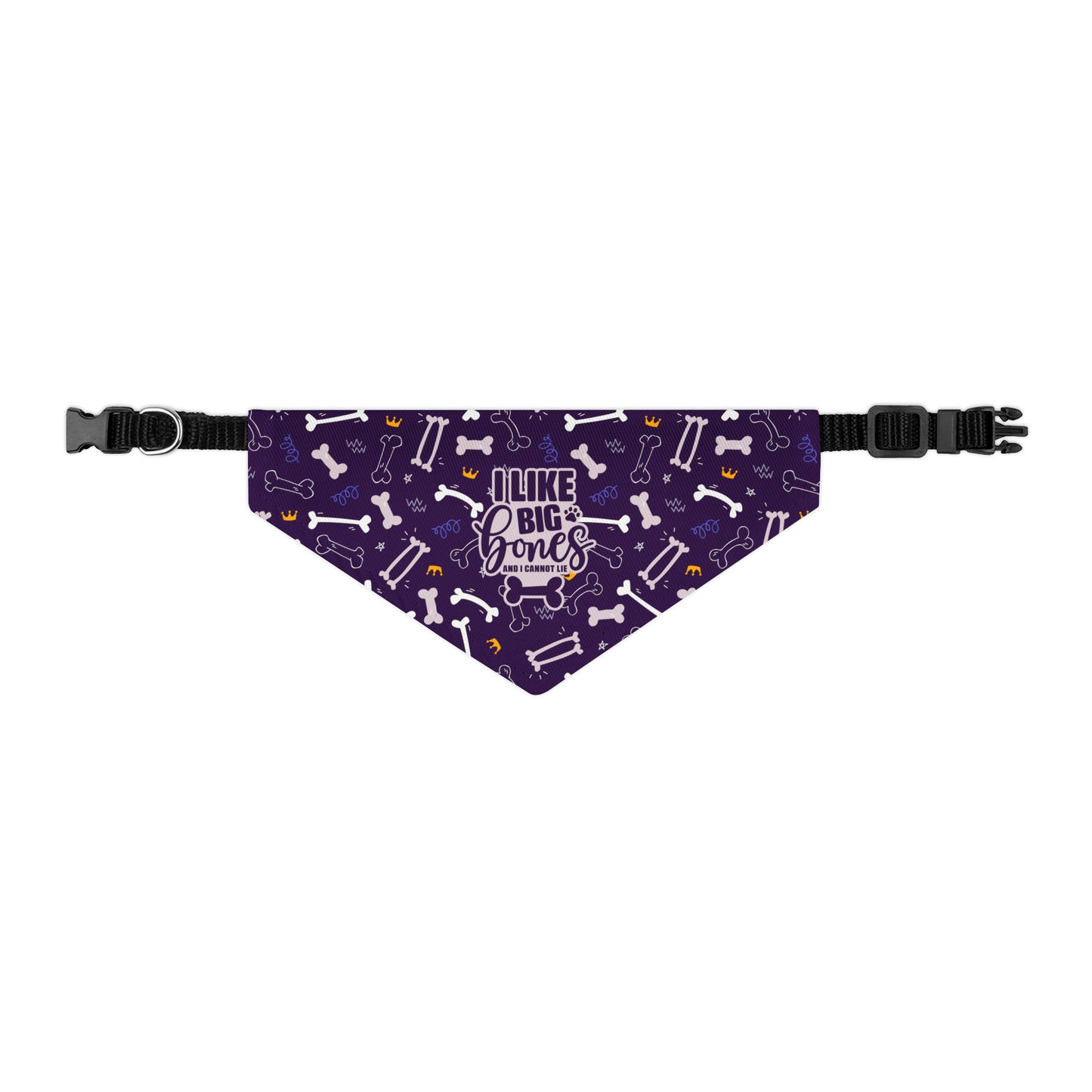 Sassy Pet's I Like Big Bones Purple Pet Bandana Collar