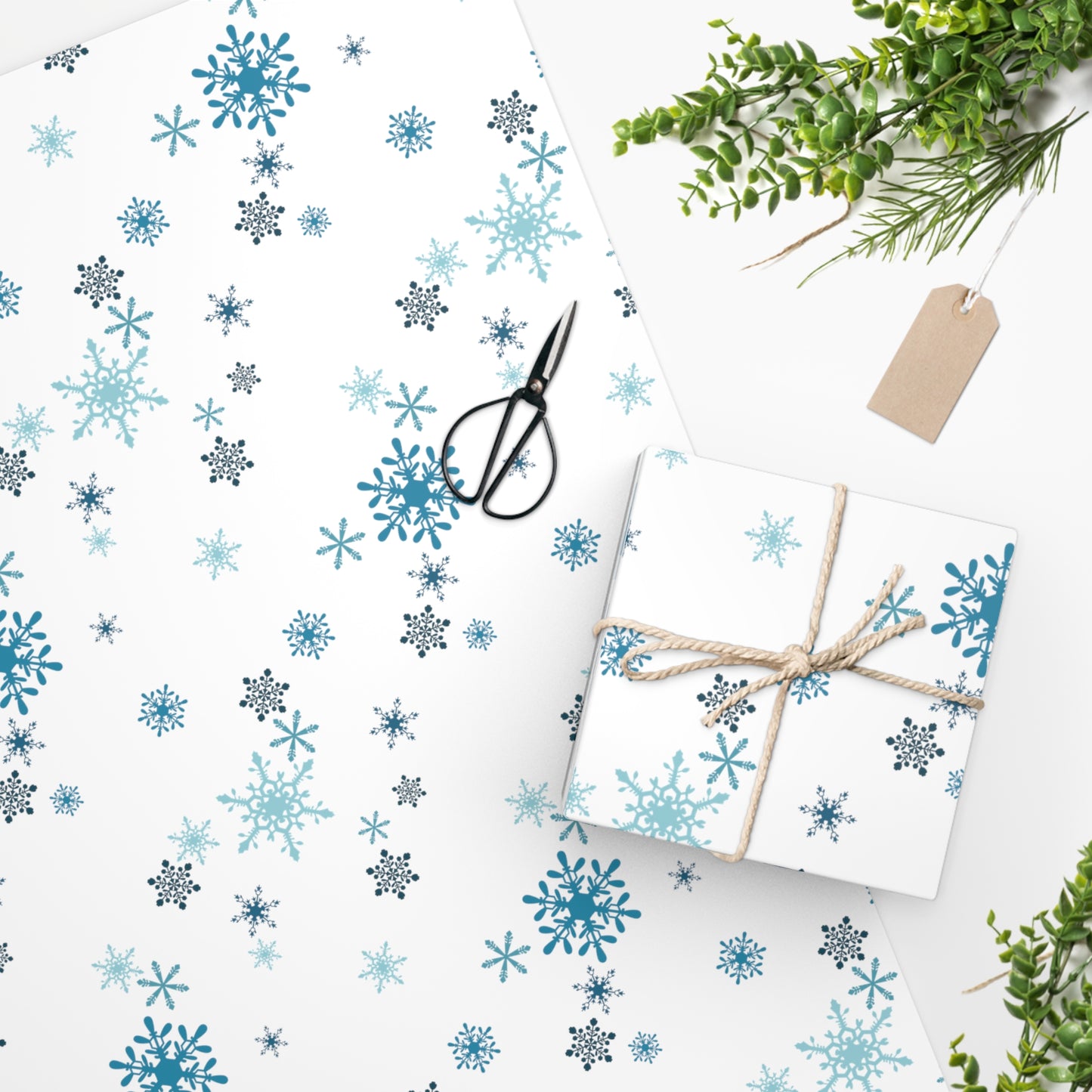 Blue Snowflakes Wrapping Paper