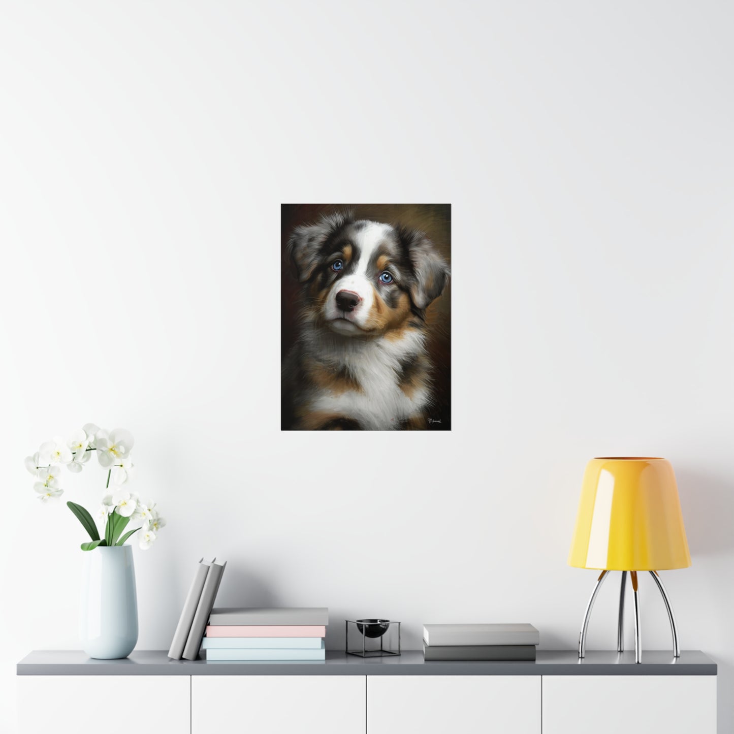 Australian Shepherd Puppy Premium Matte Vertical Posters