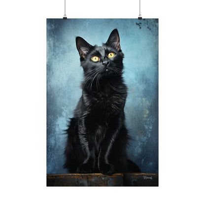 Black Cat Grunge Premium Matte Vertical Posters