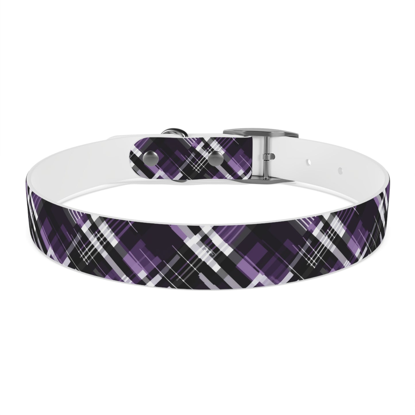 Sassy Pet's Purple, Black & White Plaid Collar